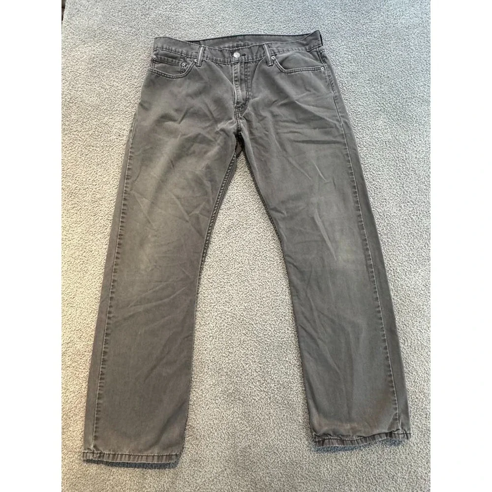 Levi's 514 Straight‎ Fit Men's 36x32 Gray Denim Jeans Casual Cotton Pants